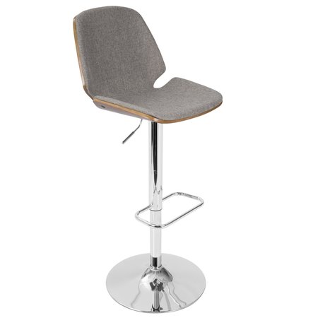 LUMISOURCE Serena Barstool in Walnut and Grey BS-SER WL+GY